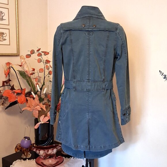 NWT I AM GIA Light Teal Blue Stretch Cotton Chic Knee Length Denim Skirt - Picture 16 of 16